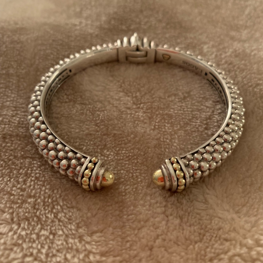 LAGOS Two Tone Cuff Bracelet. - Picture 4 of 7